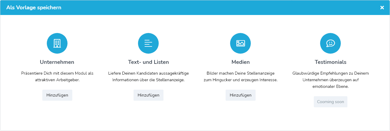 Fenster Content-Abschnitte hinzufügen