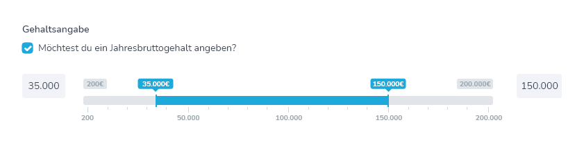 Regler zur Einstellung der Gehaltsvorstellung