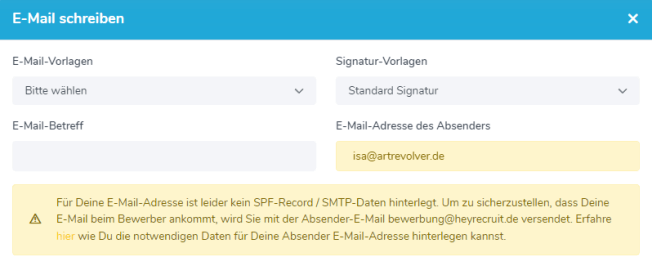 Fehler bei der Absender-Mailadresse