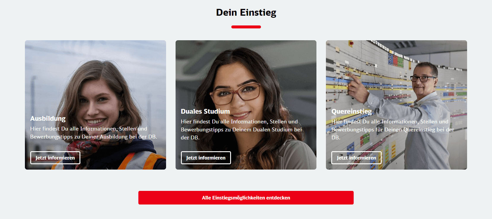 Karriereseite Deutsche Bahn