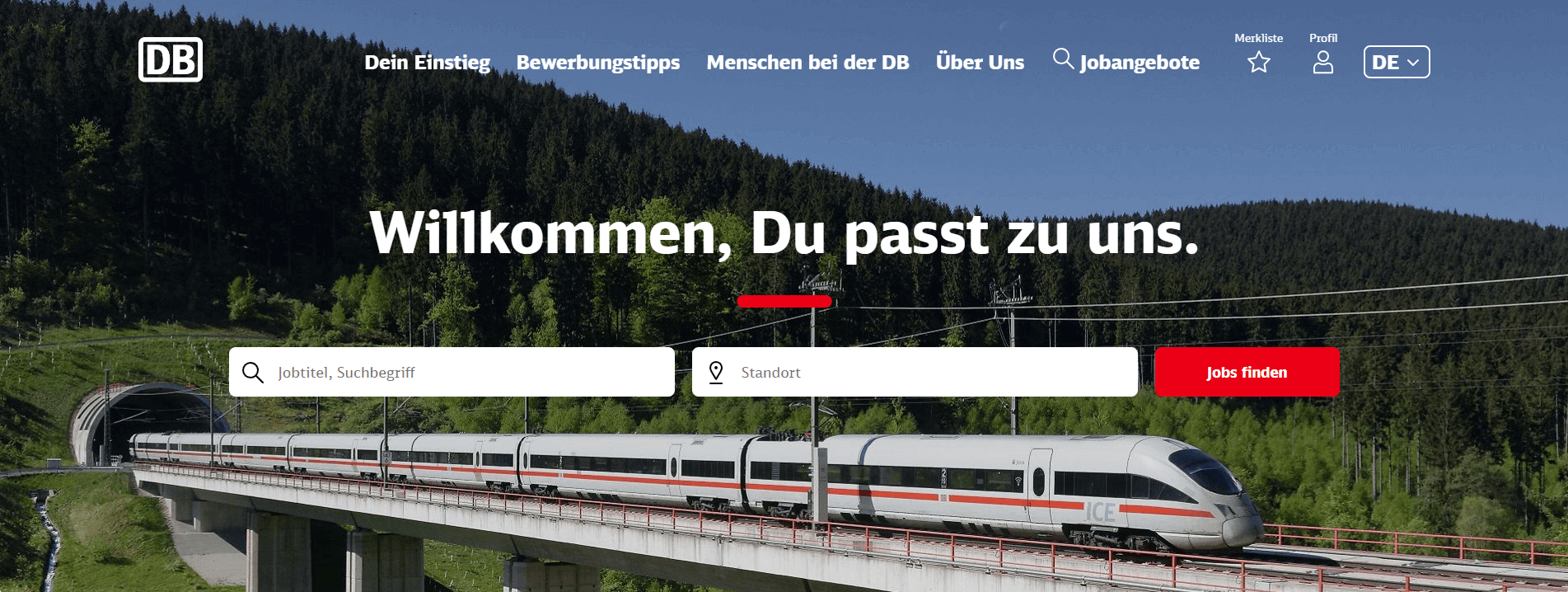 Karriereseite Deutsche Bahn