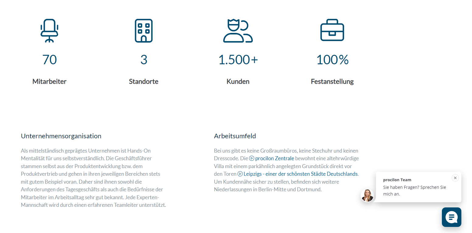 Karriereseite procilon