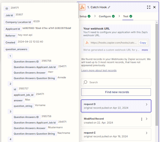 datenuebertragungs test screenshot