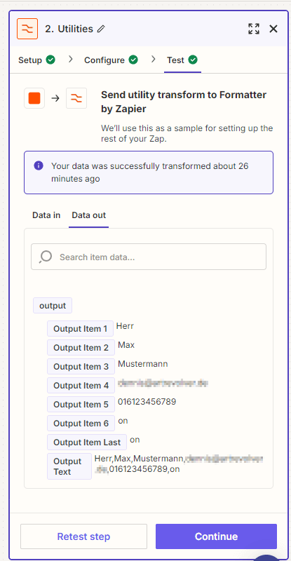 select test screenshot